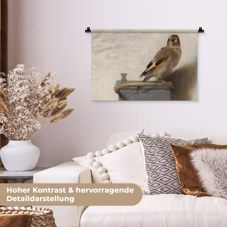 Het puttertje - Carel Fabritius Wandkleed katoen klein -tsfeer1_DE