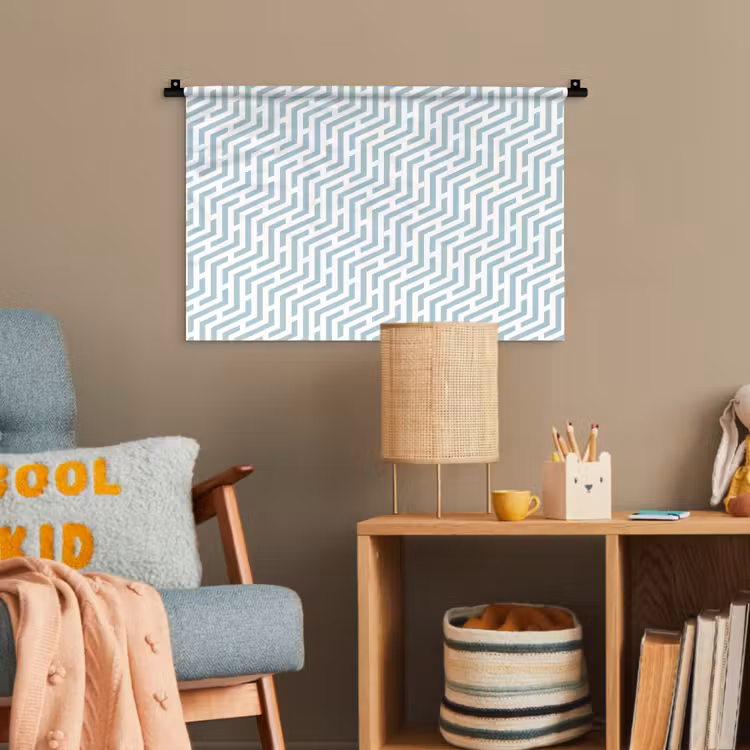 Design - Geometrie - Patroon - Groen Wandkleed katoen klein 269 -wsfeer4_kind