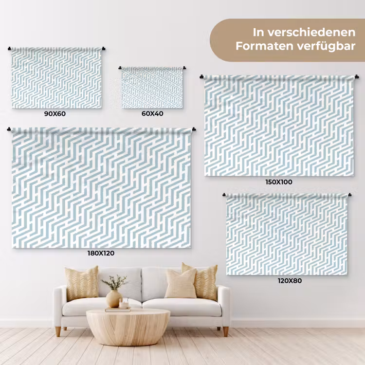 Design - Geometrie - Patroon - Groen Wandkleed katoen klein 269 -tsfeer8_DE