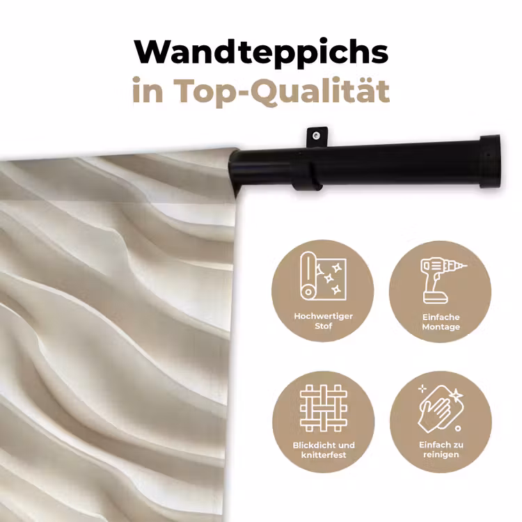 Diagonaal - Golven - Crème Wandkleed katoen klein 269 -tsfeer2_DE