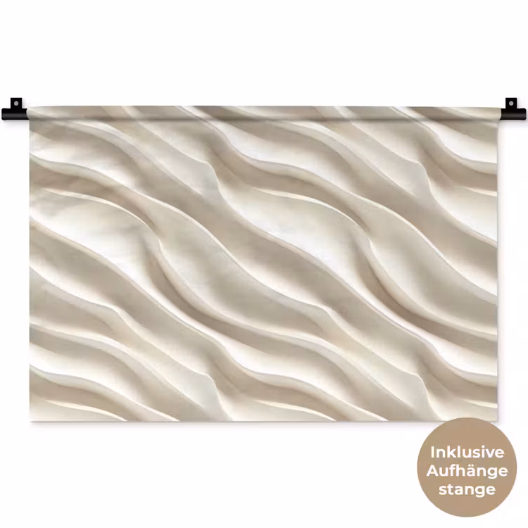 Diagonaal - Golven - Crème Wandkleed katoen klein 269 -t3d_DE