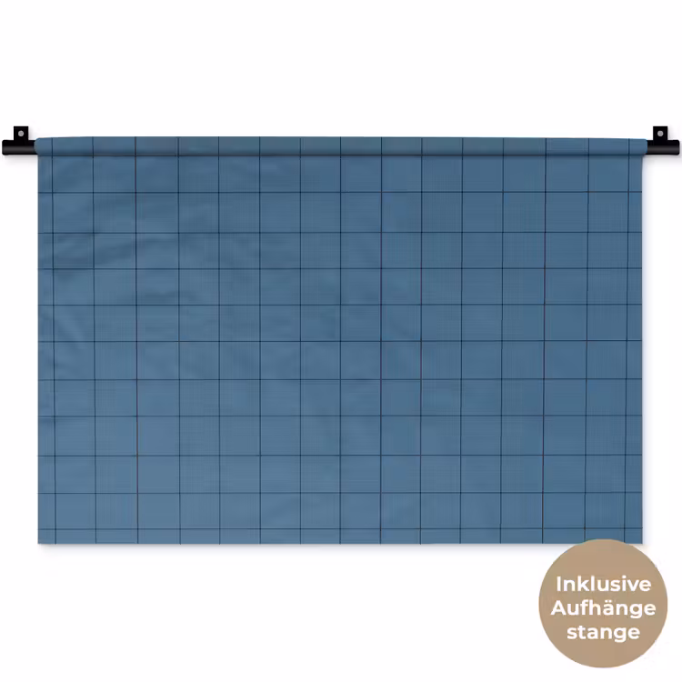 Ruiten - Geometrisch - Blauw Wandkleed katoen klein 269 -t3d_DE