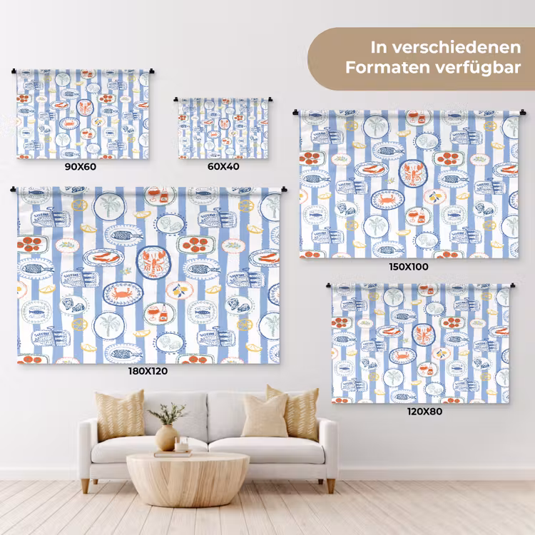 Zee - Sfeer - Kreeft - Oester Wandkleed katoen klein 269 -tsfeer8_DE