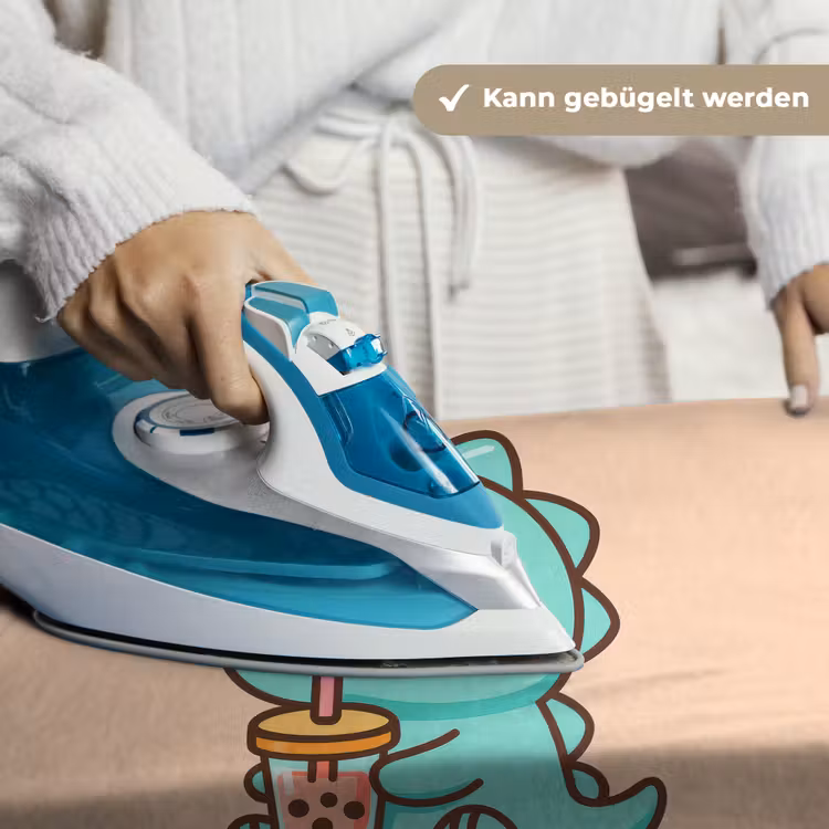 Dino - Boba - kawaii - Oranje Wandkleed katoen klein -tsfeer9_DE