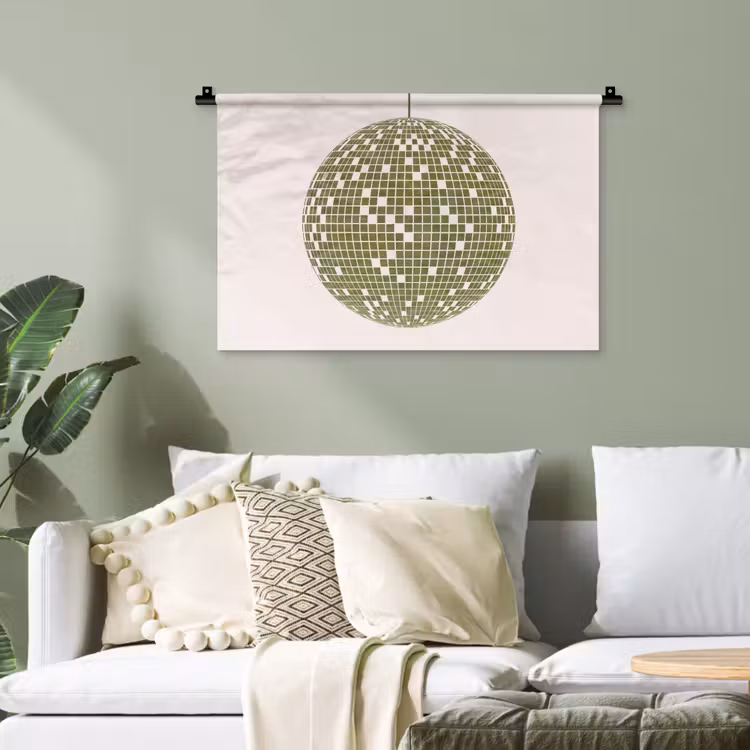 Disco - Bal - Groen - Abstract - Modern Wandkleed katoen klein -sfeer7