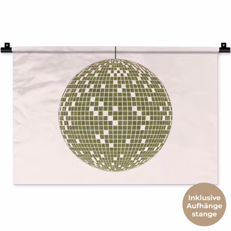 Disco - Bal - Groen - Abstract - Modern Wandkleed katoen klein -t3d_DE