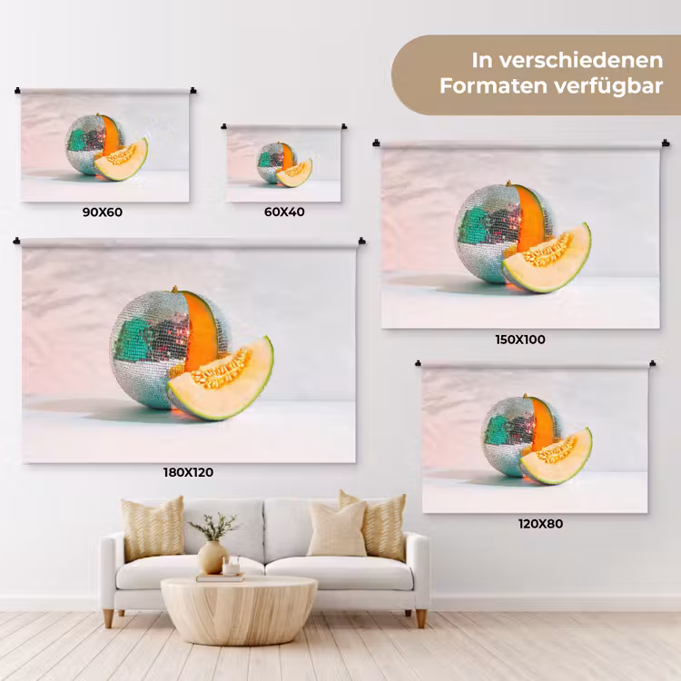 Disco - Discobal - Meloen - Pastel Wandkleed katoen klein -tsfeer8_DE