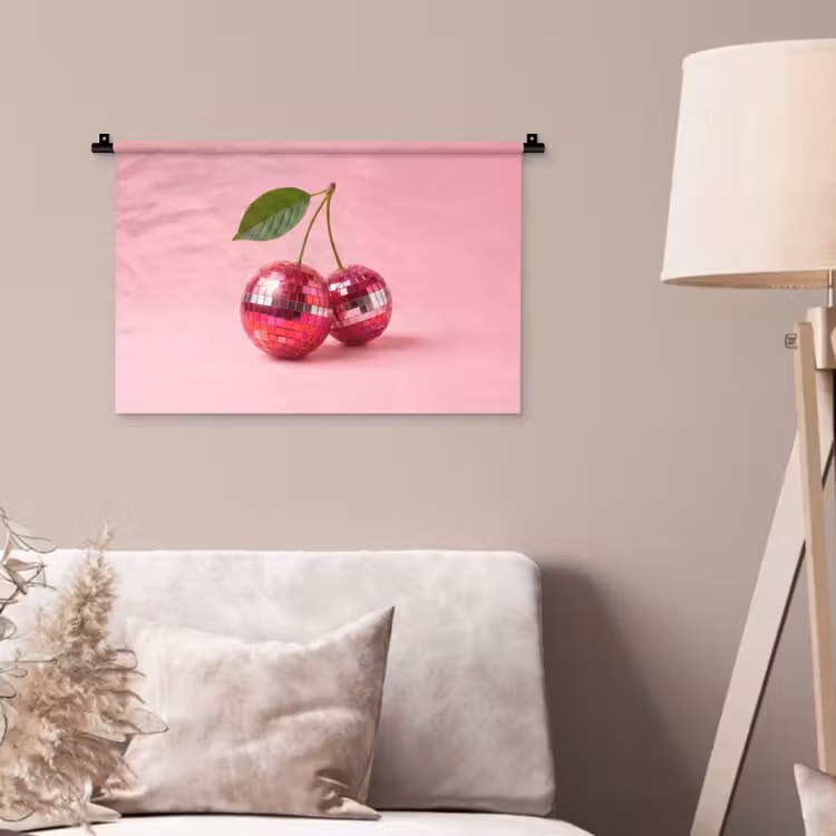 Disco - Kersen - Roze Wandkleed katoen klein -sfeer4