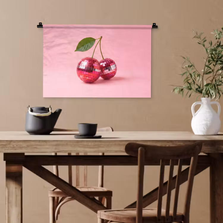 Disco - Kersen - Roze Wandkleed katoen klein -sfeer6
