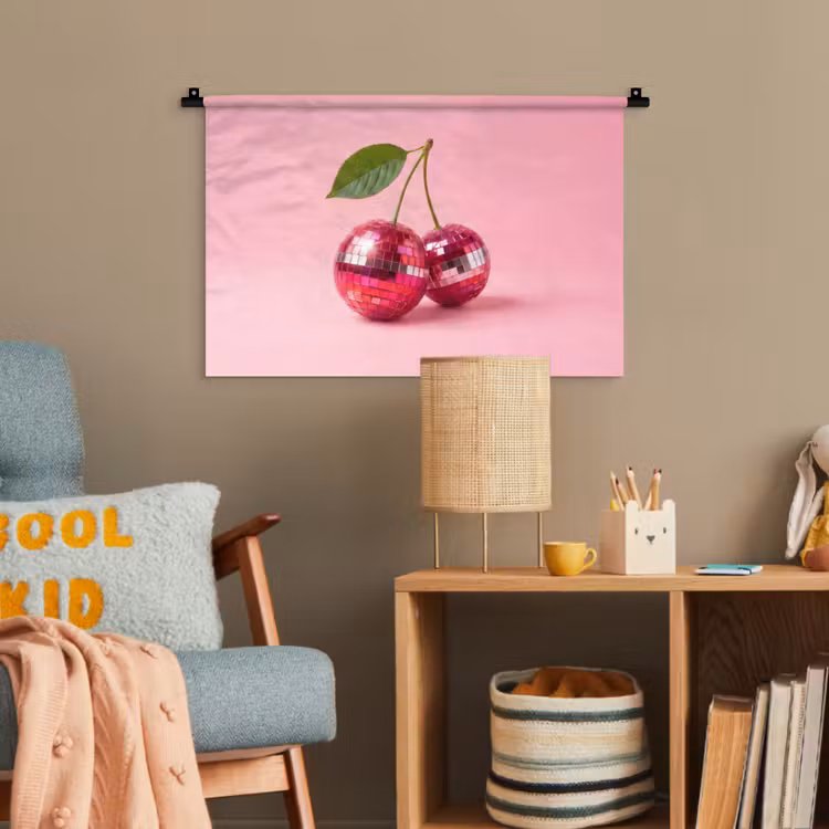Disco - Kersen - Roze Wandkleed katoen klein -wsfeer4_kind