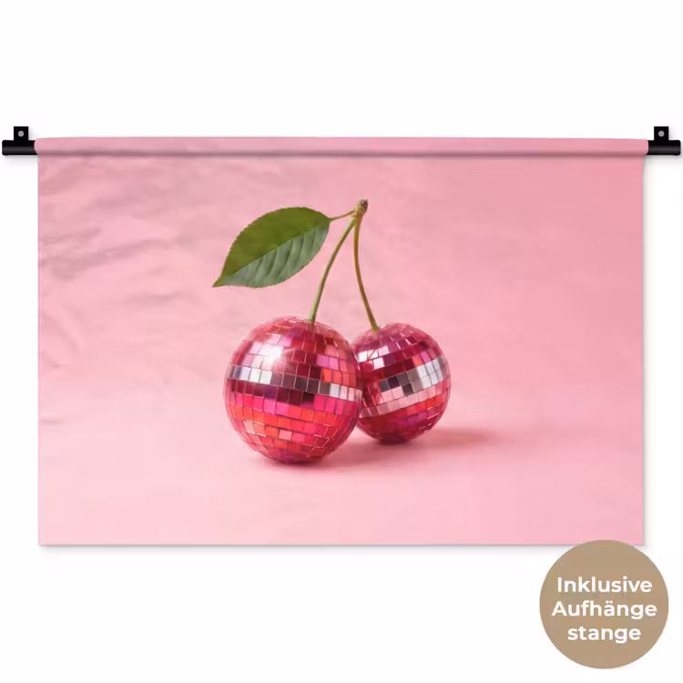 Disco - Kersen - Roze Wandkleed katoen klein -t3d_DE