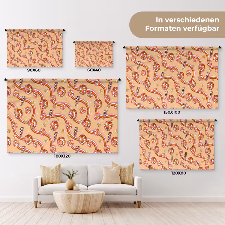 Disco - Patroon - Lijnen Wandkleed katoen klein 269 -tsfeer8_DE