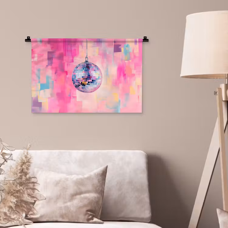 Discobal - Pink - Verf Wandkleed katoen klein -sfeer4
