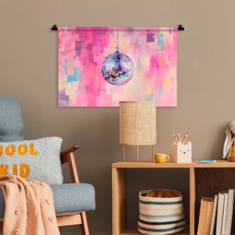 Discobal - Pink - Verf Wandkleed katoen klein -wsfeer4_kind