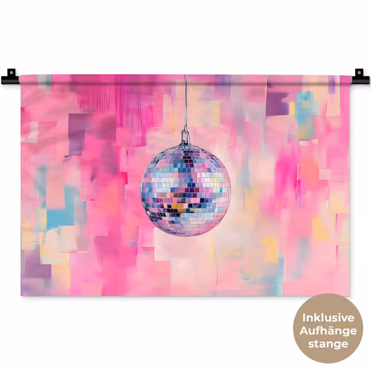 Discobal - Pink - Verf Wandkleed katoen klein -t3d_DE