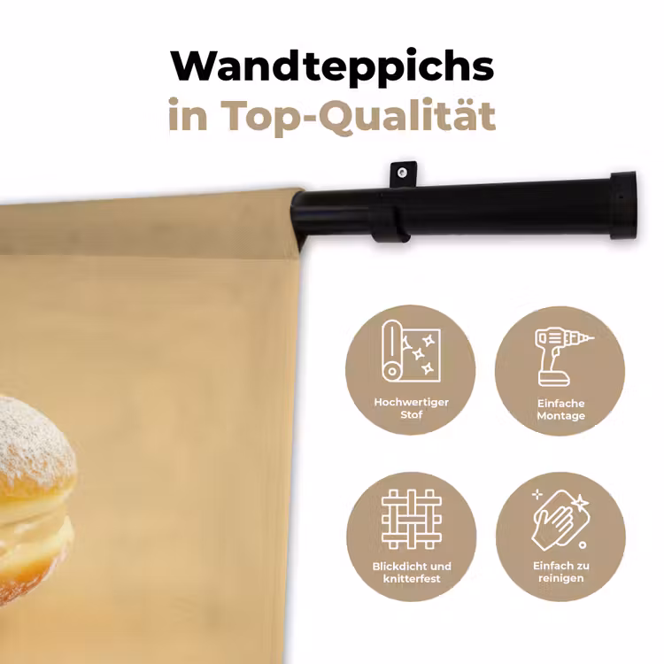 Donut - Romig - Poedersuiker - Beige Wandkleed katoen klein -tsfeer2_DE