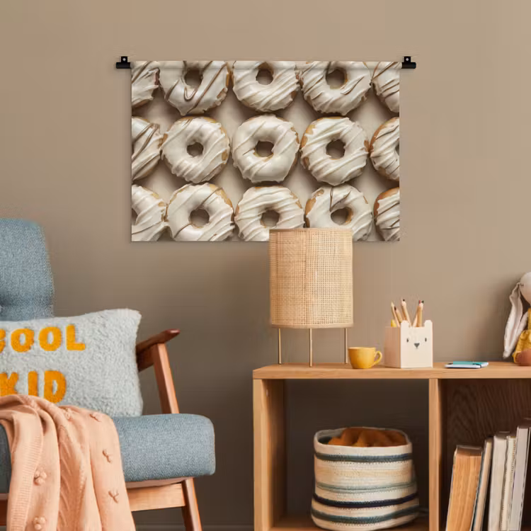 Donuts - Chocolade - Wit - Beige Wandkleed katoen klein -wsfeer4_kind