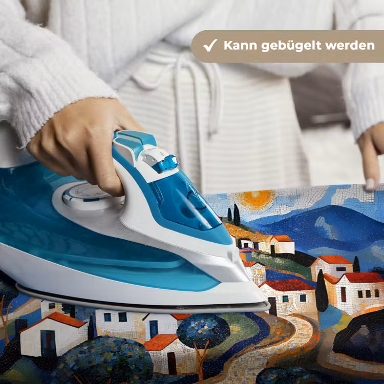 Dorp - Heuvelachtig - Zon - Mozaïek Wandkleed katoen klein -tsfeer9_DE