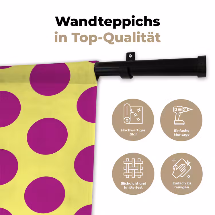 Dots - Klassiek - Geel Wandkleed katoen klein 269 -tsfeer2_DE