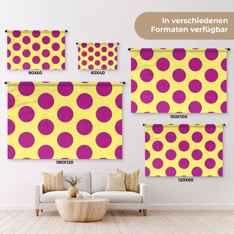 Dots - Klassiek - Geel Wandkleed katoen klein 269 -tsfeer8_DE