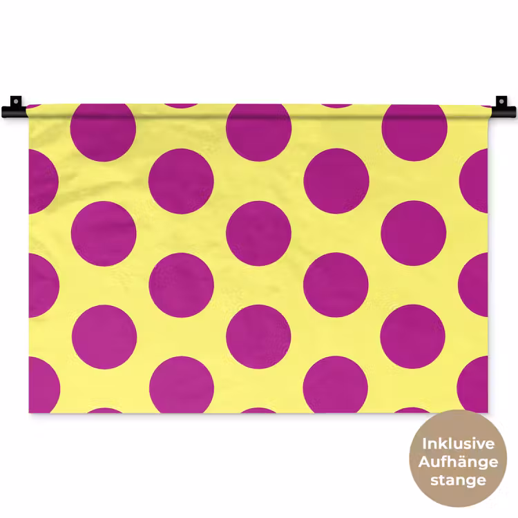Dots - Klassiek - Geel Wandkleed katoen klein 269 -t3d_DE