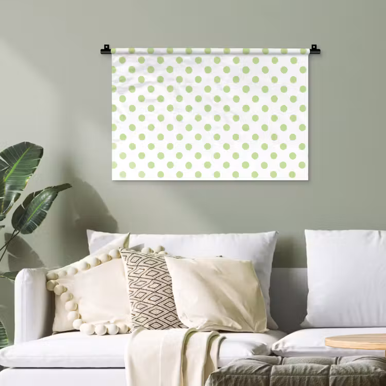 Dots - Klassiek - Groen Wandkleed katoen klein 269 -sfeer7