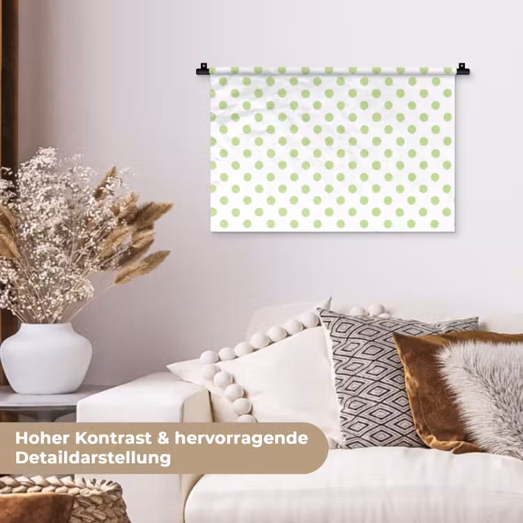 Dots - Klassiek - Groen Wandkleed katoen klein 269 -tsfeer1_DE