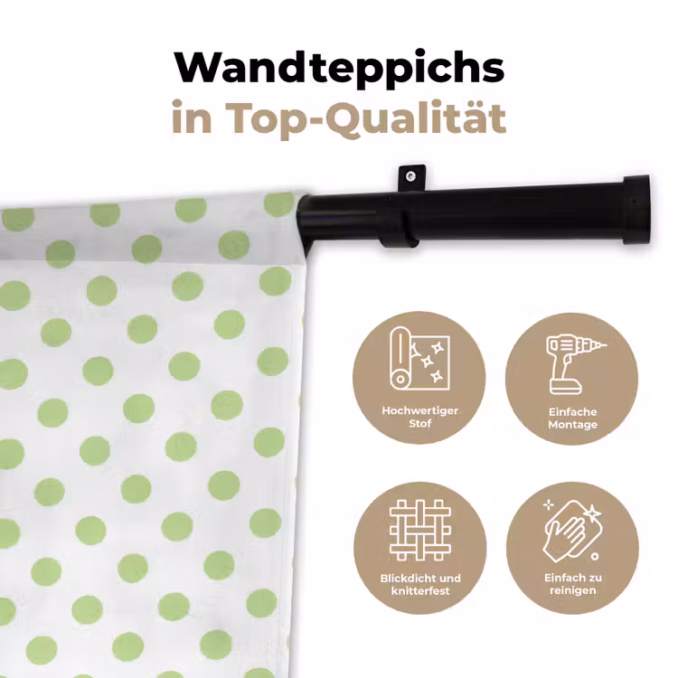 Dots - Klassiek - Groen Wandkleed katoen klein 269 -tsfeer2_DE