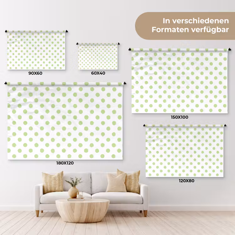Dots - Klassiek - Groen Wandkleed katoen klein 269 -tsfeer8_DE