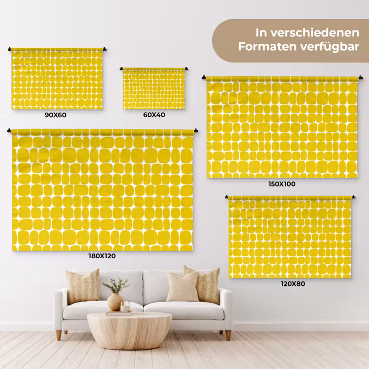 Stippen - Modern - Geel Wandkleed katoen klein 269 -tsfeer8_DE