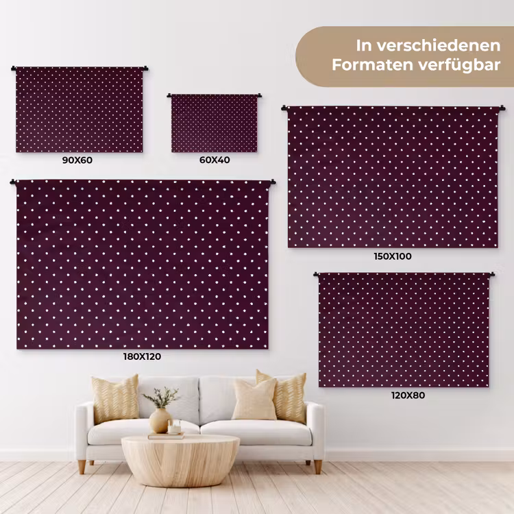 Stippen - Modern - Paars Wandkleed katoen klein 269 -tsfeer8_DE