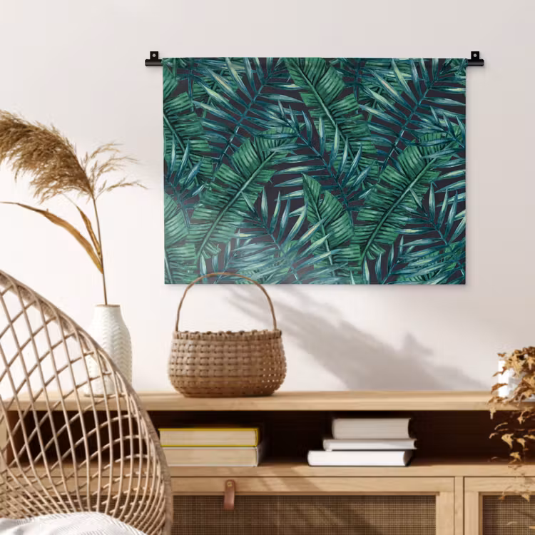 Jungle - Bladeren - Tropical Wandkleed katoen klein -sfeer5