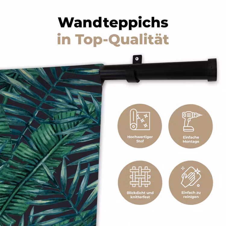 Jungle - Bladeren - Tropisch Wandkleed katoen klein -tsfeer2_DE