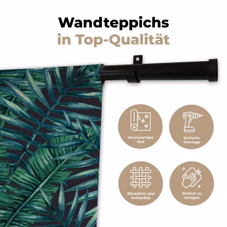 Jungle - Bladeren - Tropical Wandkleed katoen klein -tsfeer2_DE
