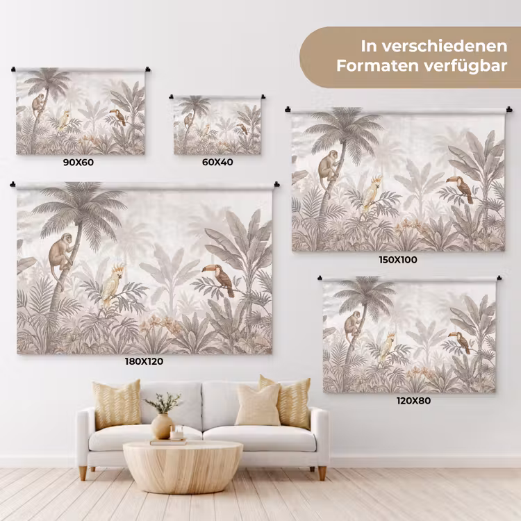 Jungle - Dieren - Palmbomen Wandkleed katoen klein -tsfeer8_DE