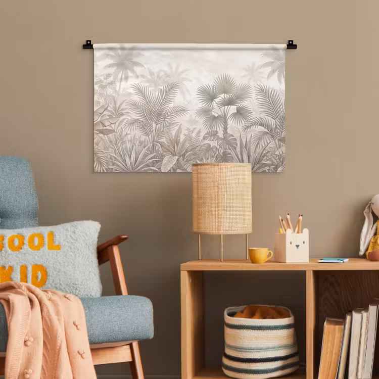 Jungle - Tropisch - Natuur -Vintage - Beige Wandkleed katoen klein -wsfeer4_kind