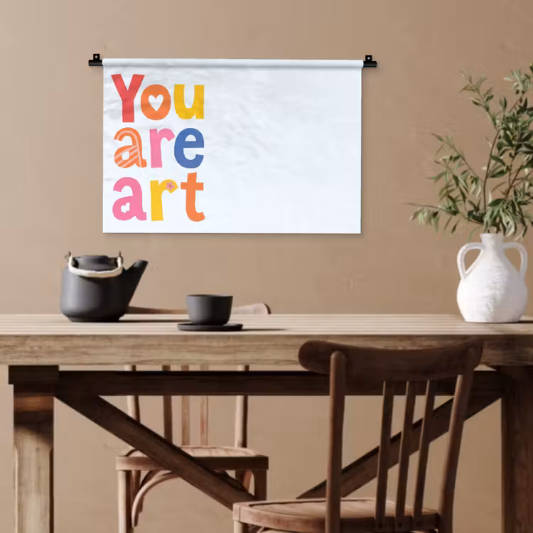 You are art - Kleurrijk - Grafisch Wandkleed katoen klein -sfeer6