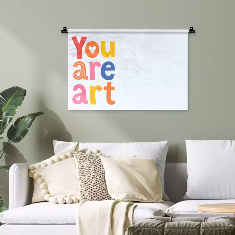 You are art - Kleurrijk - Grafisch Wandkleed katoen klein -sfeer7
