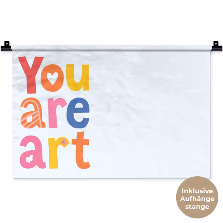 You are art - Kleurrijk - Grafisch Wandkleed katoen klein -t3d_DE
