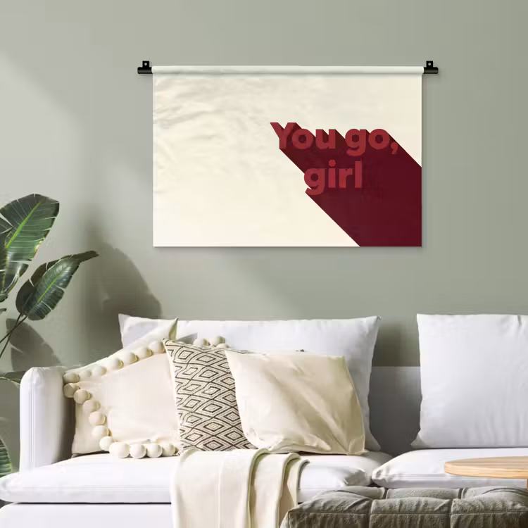 you go girl - 3D - Rood Wandkleed katoen klein -sfeer7