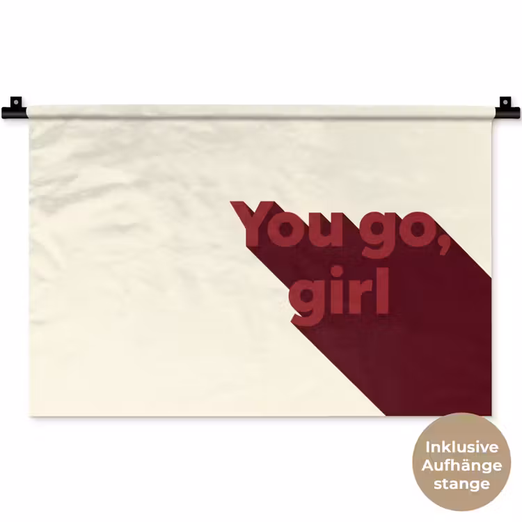 you go girl - 3D - Rood Wandkleed katoen klein -t3d_DE