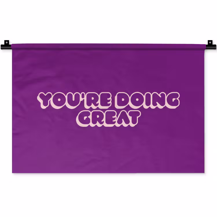You're doing great - Paars - Bubble letters Wandkleed katoen klein -zz3d