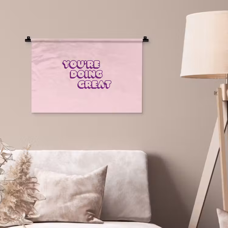 You're doing great - Roze - Bubble letters Wandkleed katoen klein -sfeer4