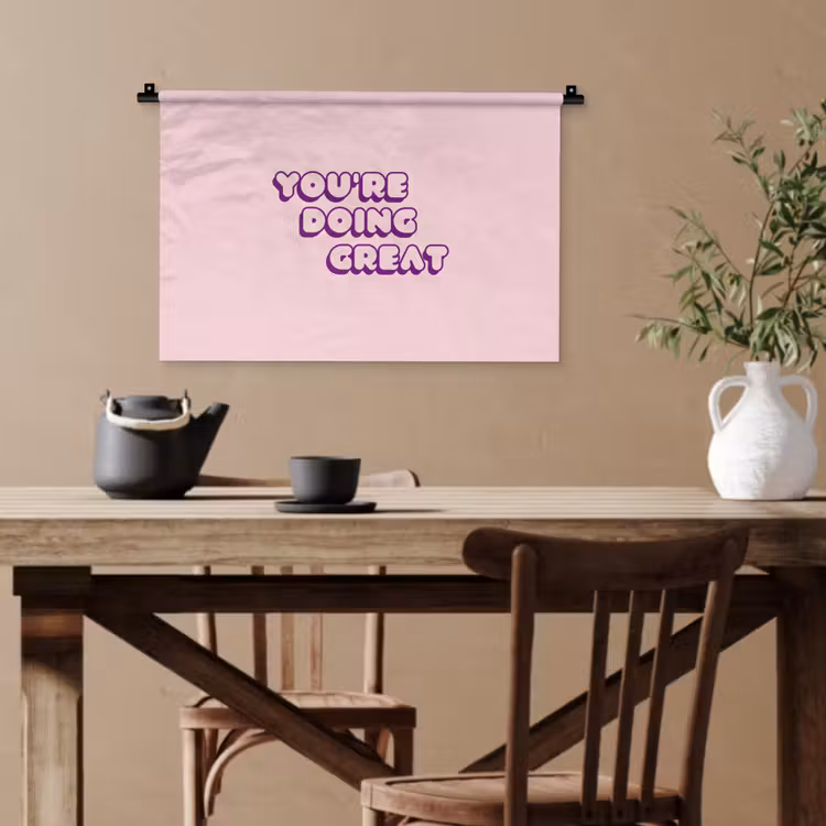 You're doing great - Roze - Bubble letters Wandkleed katoen klein -sfeer6