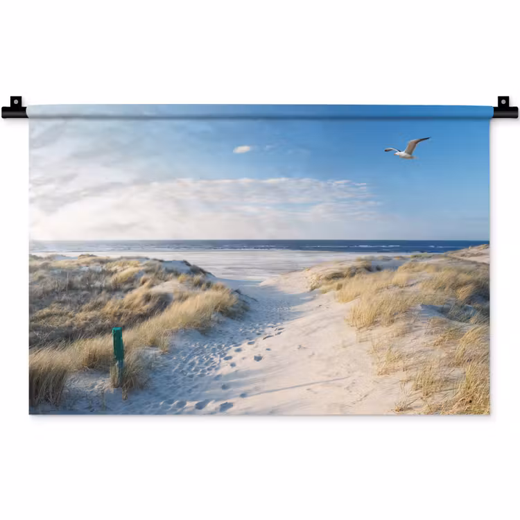 Duin - Meeuw - Strand - Zee - Zon Wandkleed katoen klein -zz3d