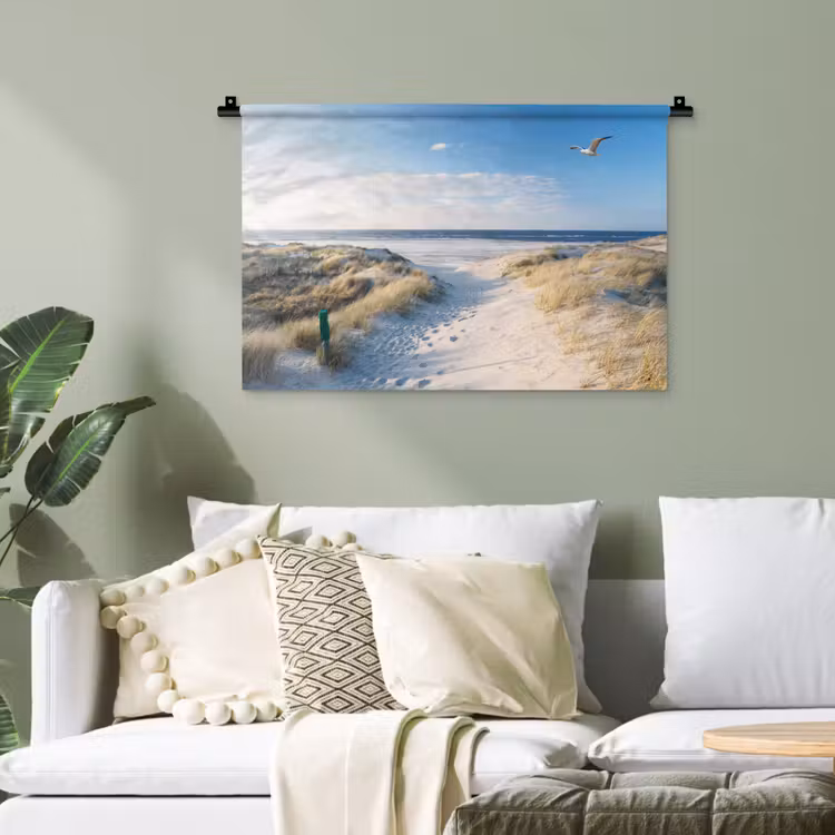 Duin - Meeuw - Strand - Zee - Zon Wandkleed katoen klein -sfeer7