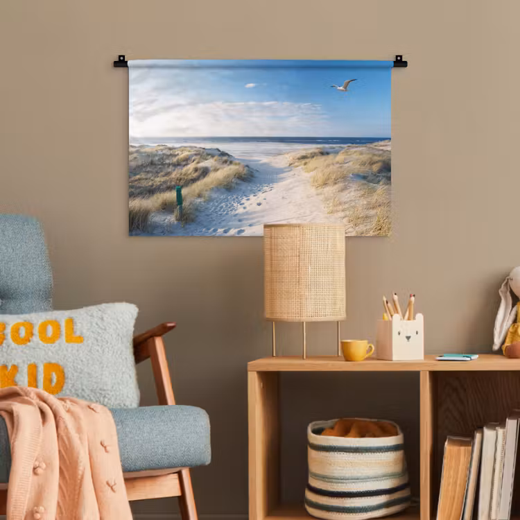 Duin - Meeuw - Strand - Zee - Zon Wandkleed katoen klein -wsfeer4_kind