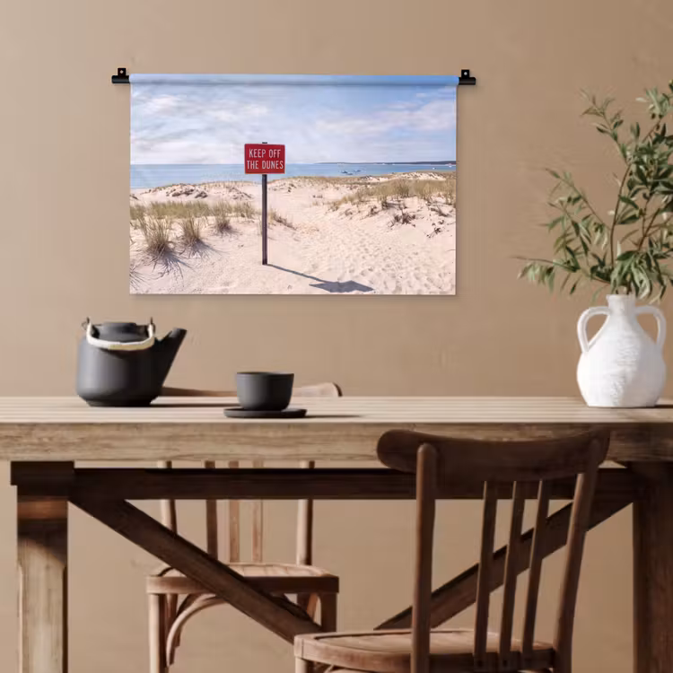 Duin - Bord - Kust - Landschap - Rood Wandkleed katoen klein -sfeer6