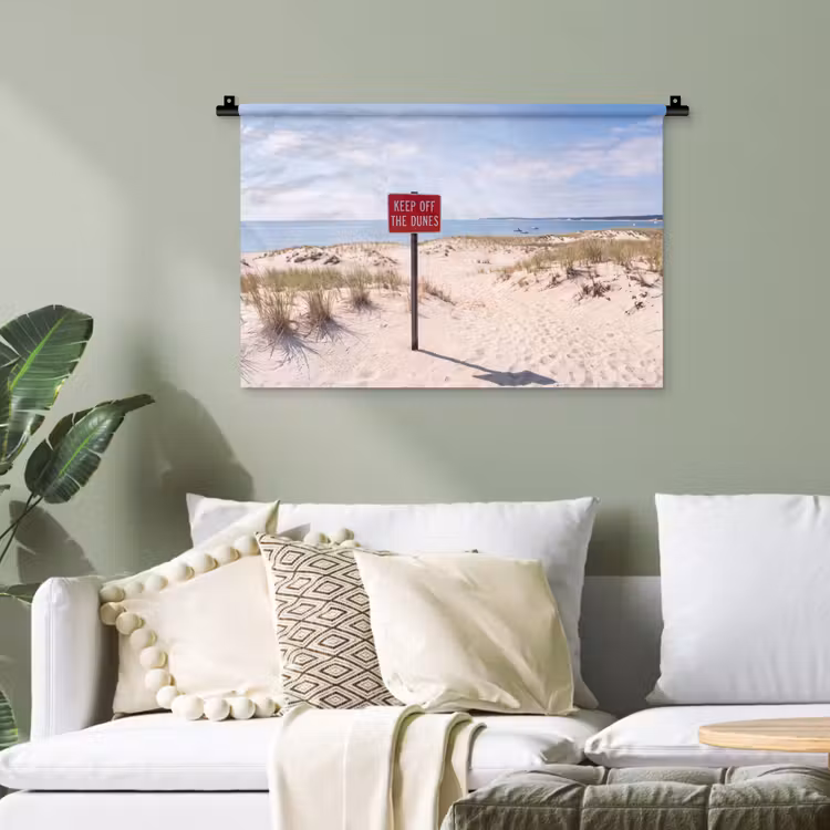 Duin - Bord - Kust - Landschap - Rood Wandkleed katoen klein -sfeer7