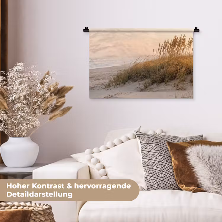 Duinlandschap - Zonsondergang - Strand Wandkleed katoen klein -tsfeer1_DE